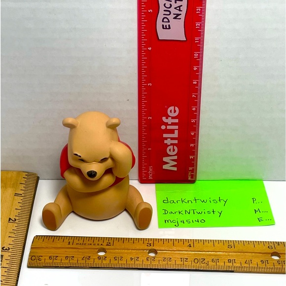 BNIB VINTAGE POOH AND FRIENDS WINNIE THE POOH THINK THINK THINK ADORABLE - Picture 9 of 13